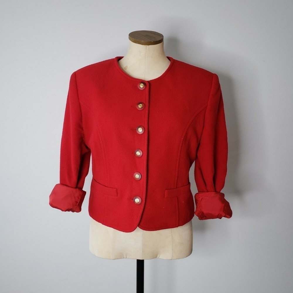 Vintage Wool & Cashmere Braemar Red Coat / Blazer